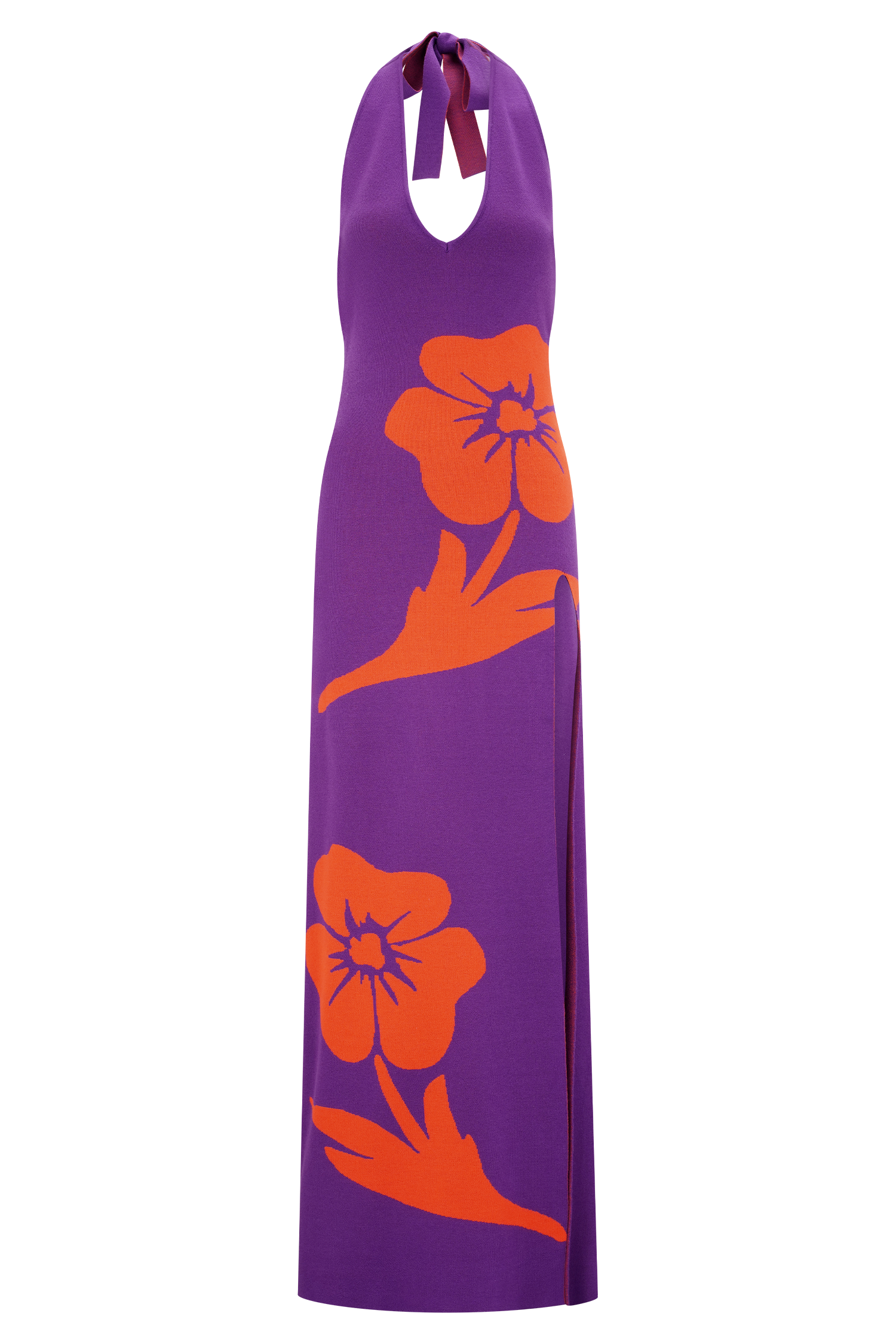 Stacy Knit Halter Maxi Dress - Multicolour