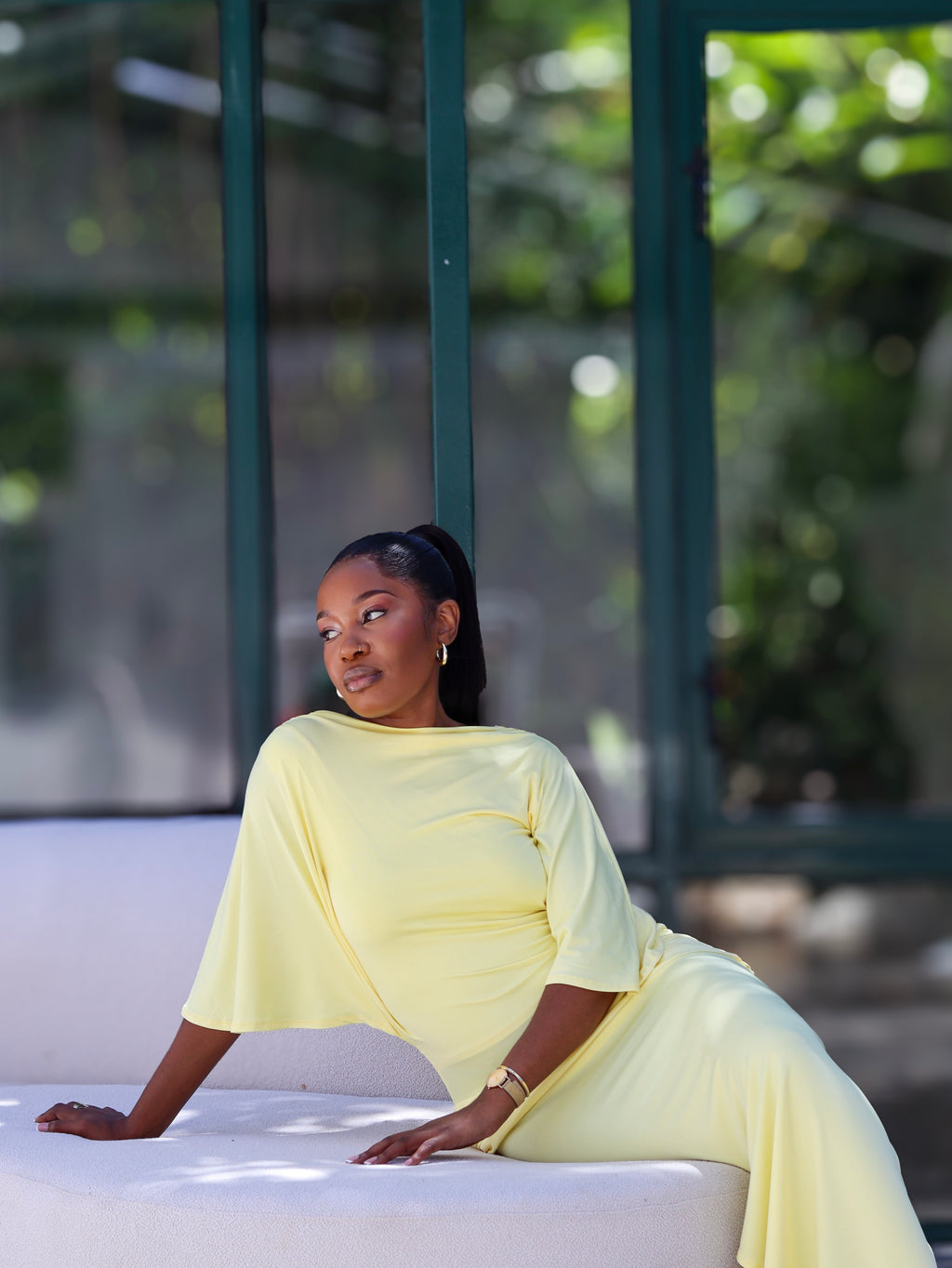 Backless Maxi Dress - Butter Yellow