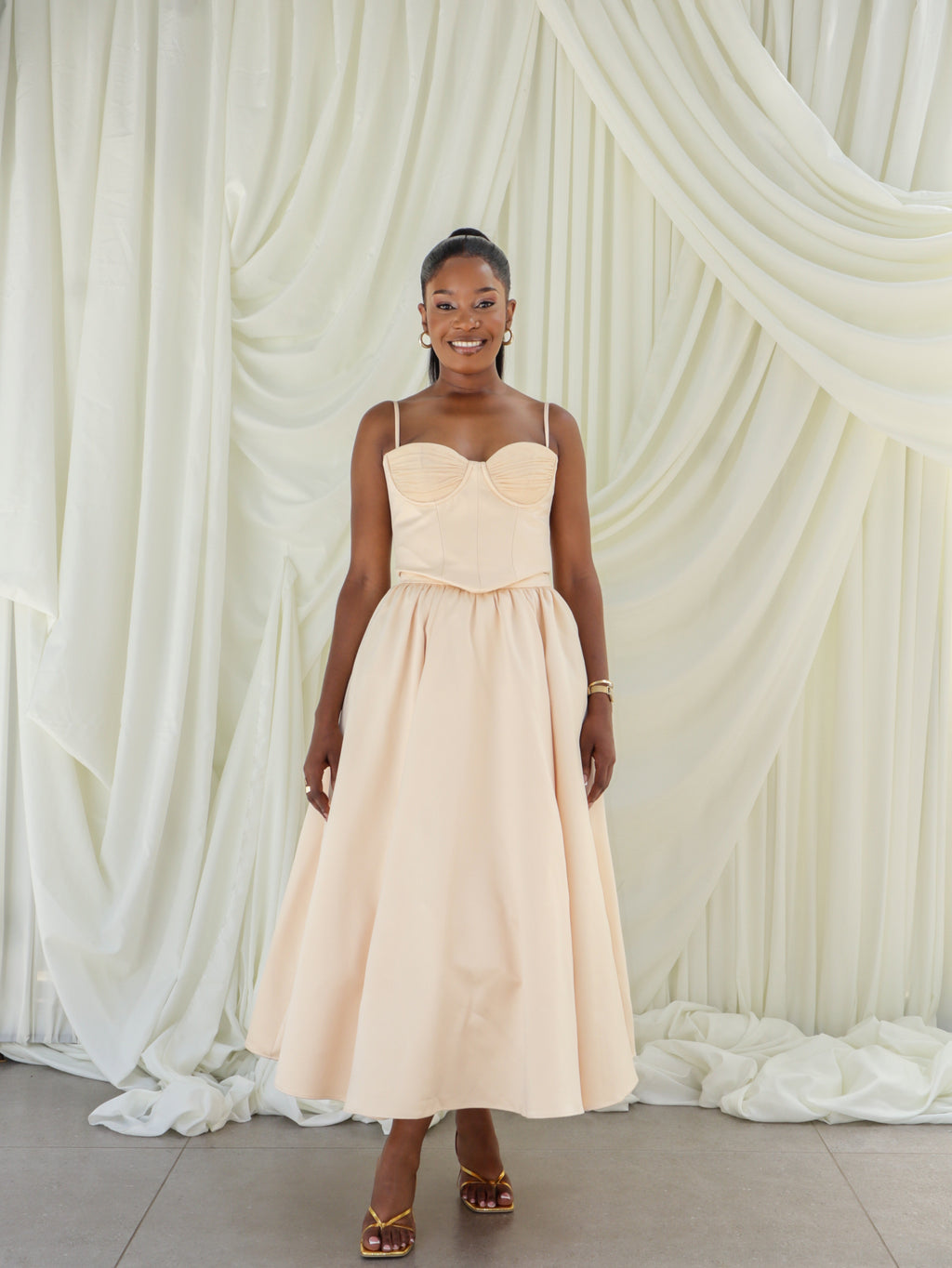 Satin Corset Top & Skirt