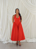 MARILYN Twill Halter Midi Dress