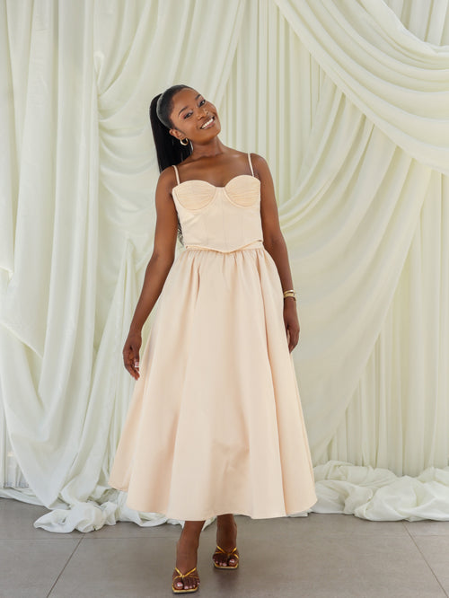 Satin Corset Top & Skirt