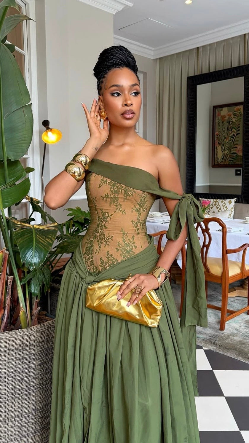 Miel Temi Dress - Olive Green