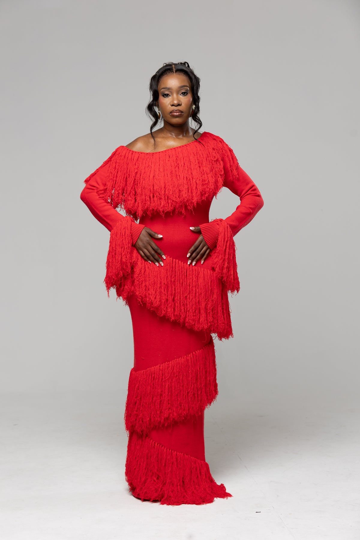 IGHO Fringe Dress - Red