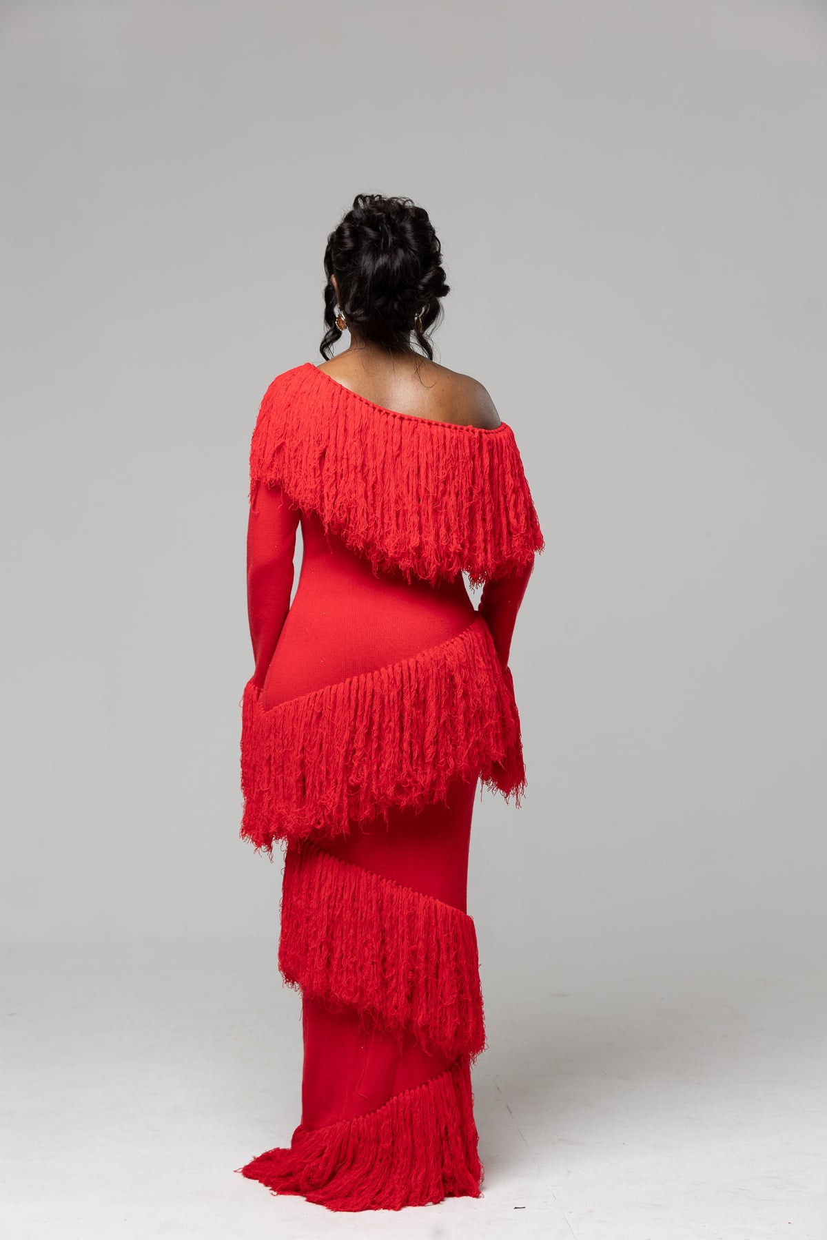IGHO Fringe Dress - Red