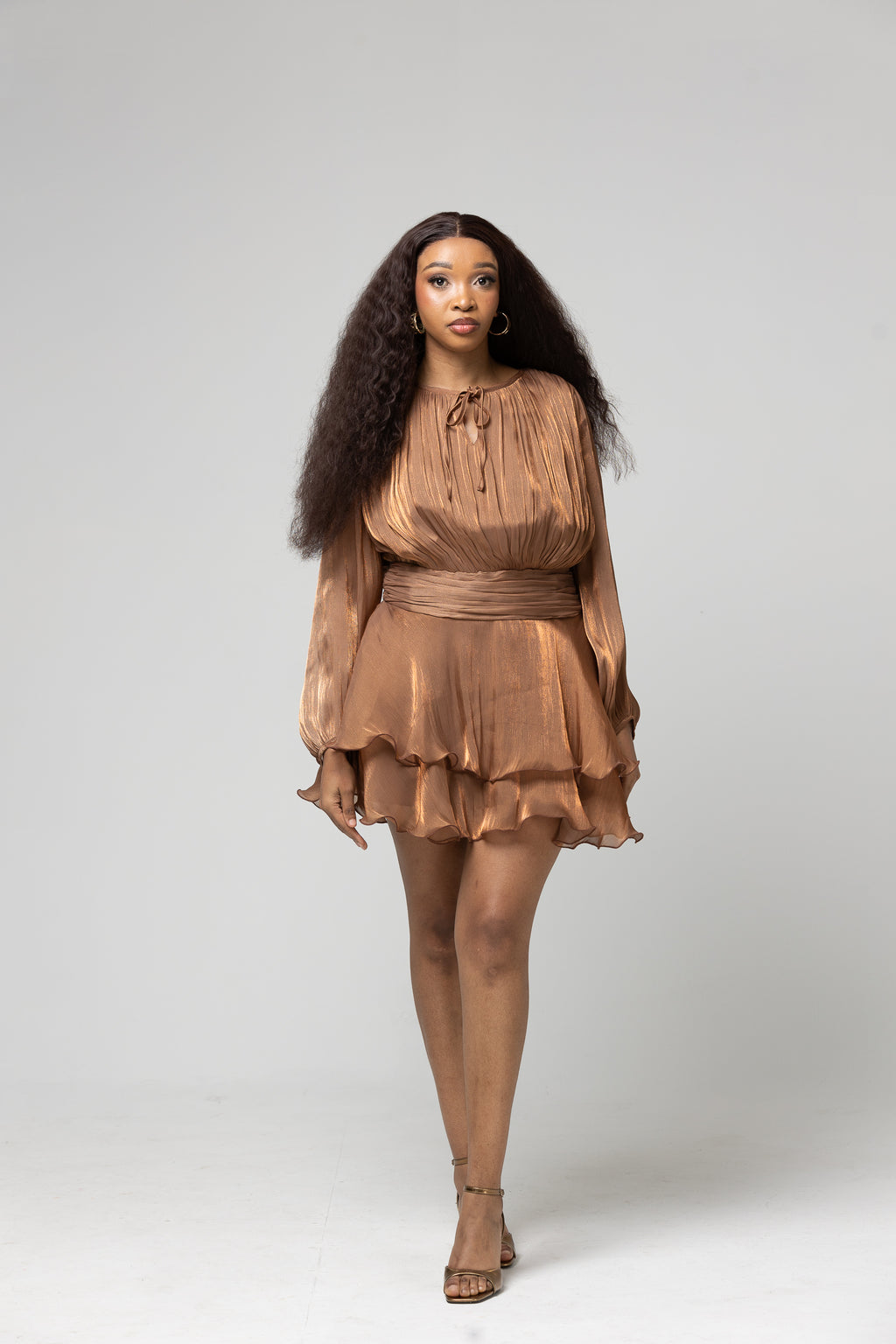 Mini Tiered Dress - Rust