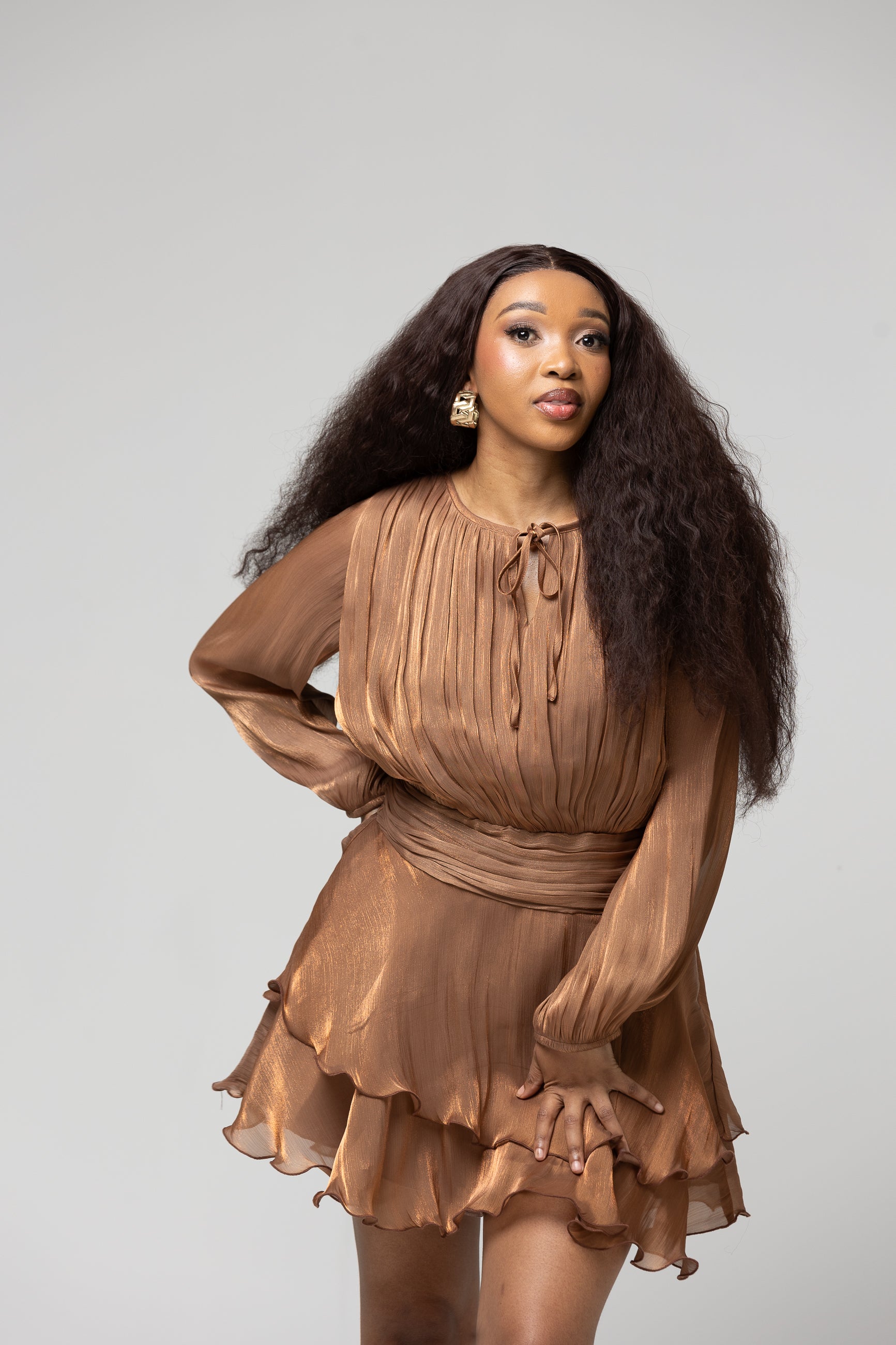 Mini Tiered Dress - Rust