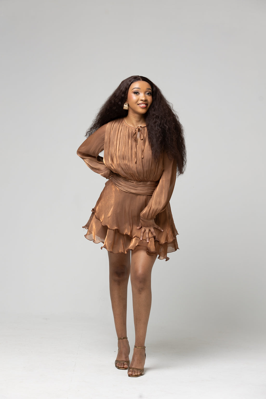 Mini Tiered Dress - Rust